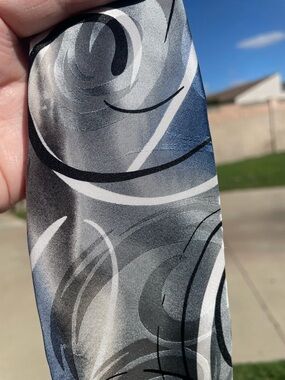Men's Gray Swirl Pattern Tie - Jerry Garcia Limited Edition Collection 46
